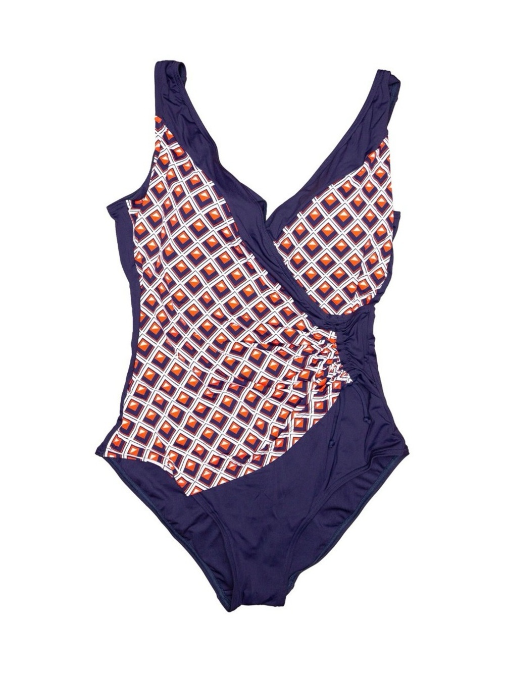 Navy Geometric Print One-Piece Swimsuit